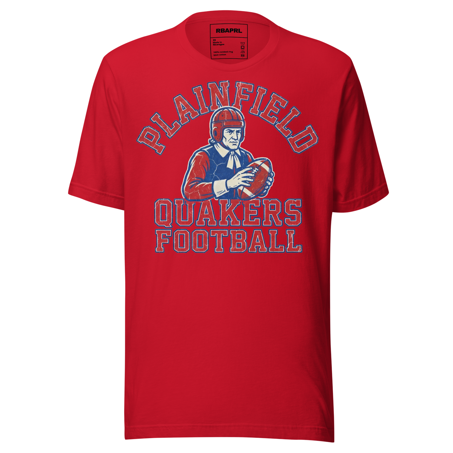 Plainfield Quakers Football T-Shirt in Red – Indiana Spirit Wear by Hometown Gameday Co.