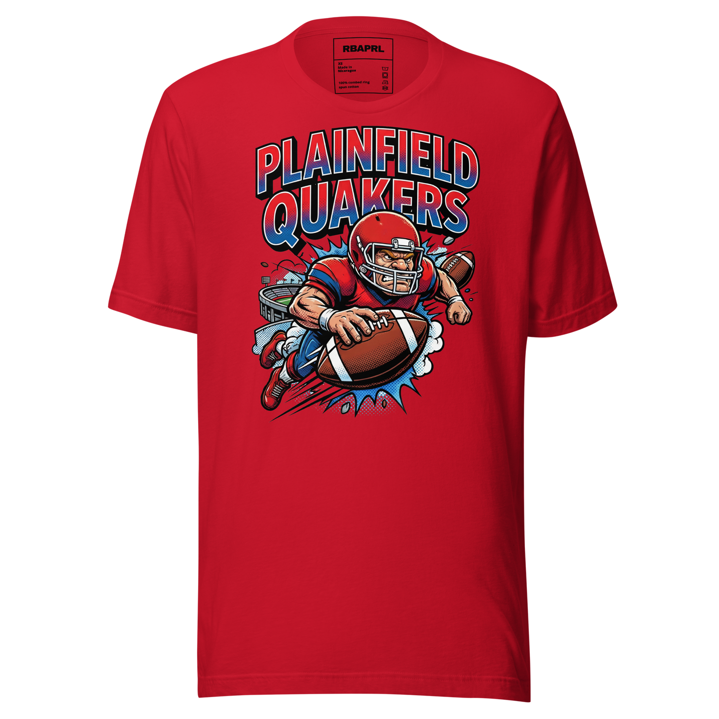 Plainfield Quakers Football T-Shirt in Red – Indiana Spirit Wear by Hometown Gameday Co.