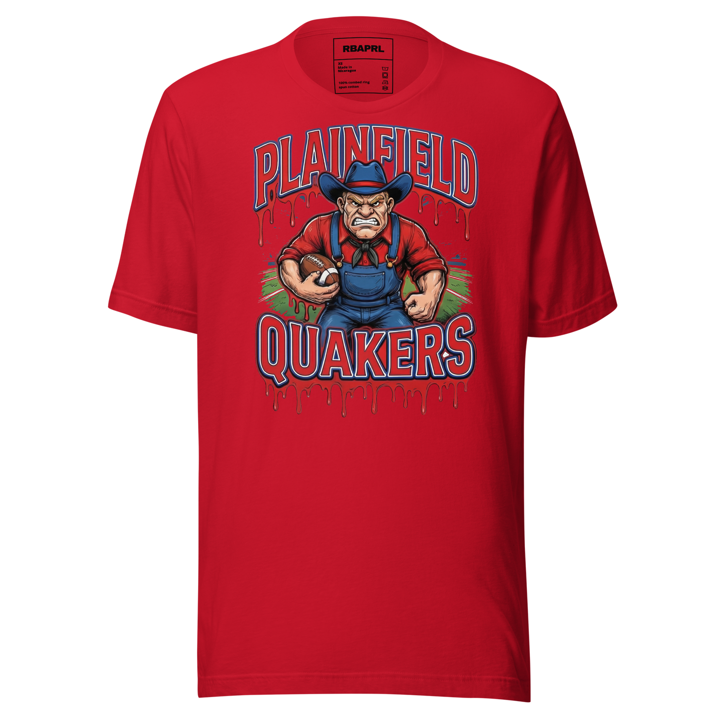 Plainfield Quakers Football T-Shirt in Red – Indiana Spirit Wear by Hometown Gameday Co.