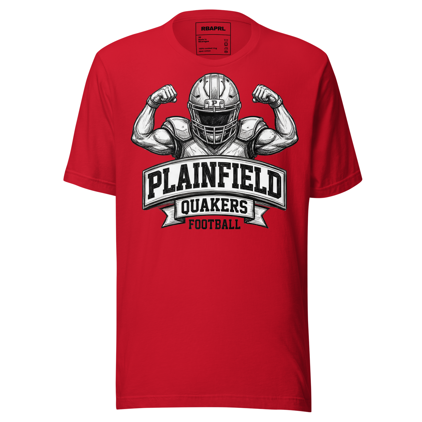 Plainfield Quakers Football T-Shirt in Red – Indiana Spirit Wear by Hometown Gameday Co.