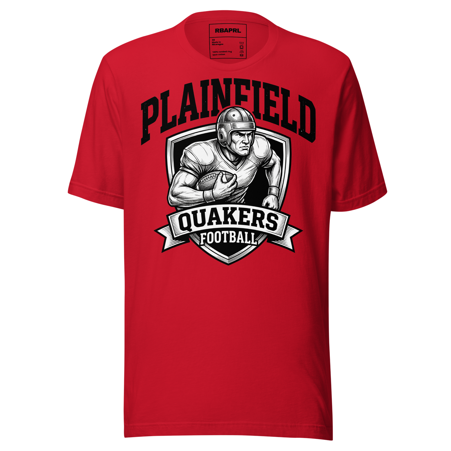 Plainfield Quakers Football T-Shirt in Red – Indiana Spirit Wear by Hometown Gameday Co.