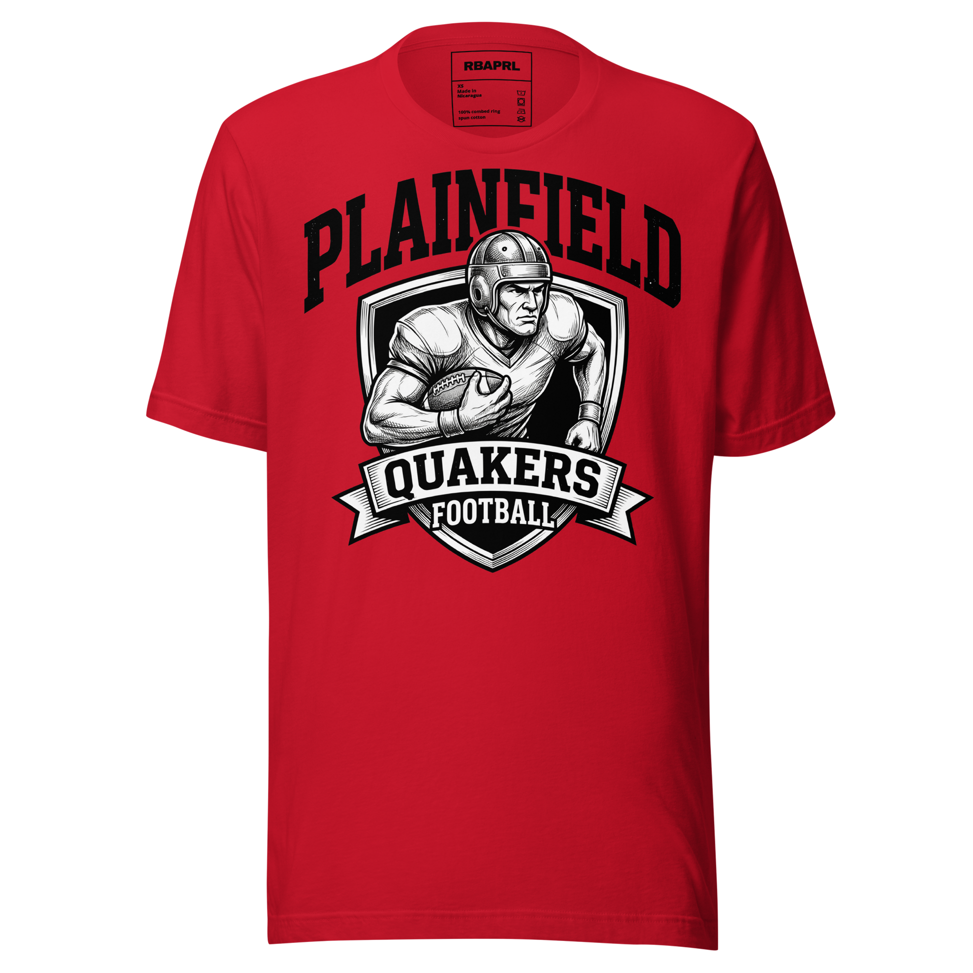 Plainfield Quakers Football T-Shirt in Red – Indiana Spirit Wear by Hometown Gameday Co.