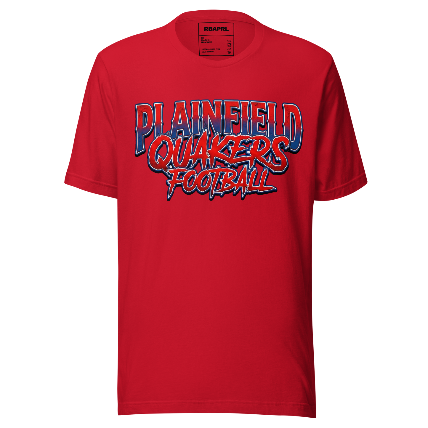 Plainfield Quakers Football T-Shirt in Red – Indiana Spirit Wear by Hometown Gameday Co.
