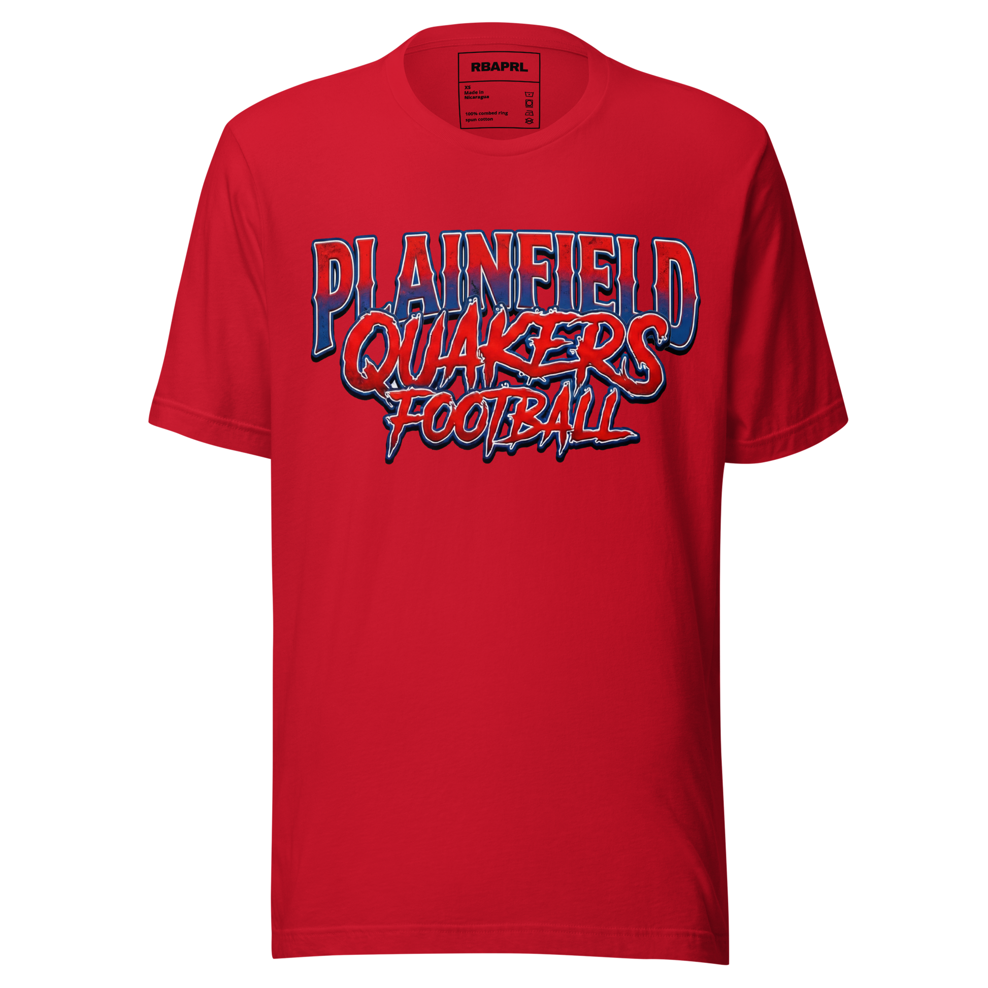 Plainfield Quakers Football T-Shirt in Red – Indiana Spirit Wear by Hometown Gameday Co.