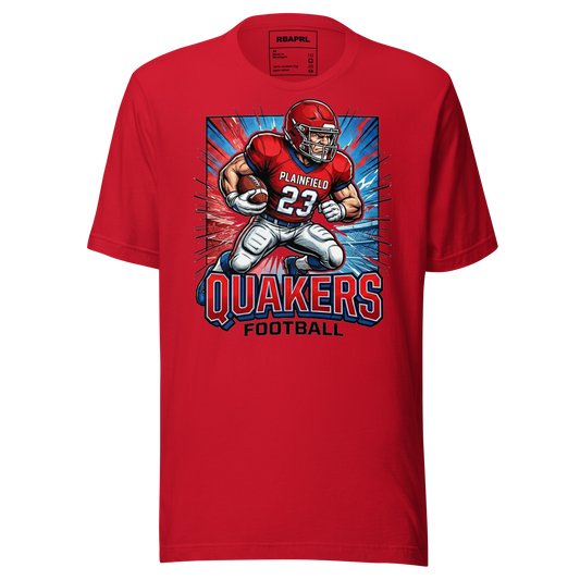 Plainfield Quakers Football T-Shirt in Red – Indiana Spirit Wear by Hometown Gameday Co.