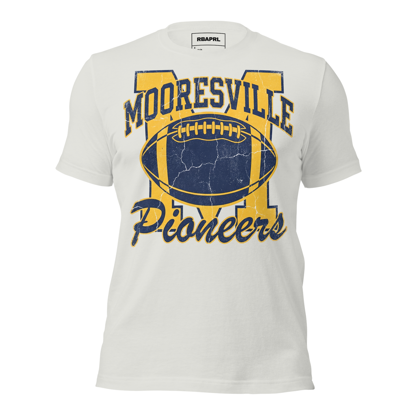 Mooresville Pioneers Football T-Shirt in Silver – Indiana Spirit Wear by Hometown Gameday Co.