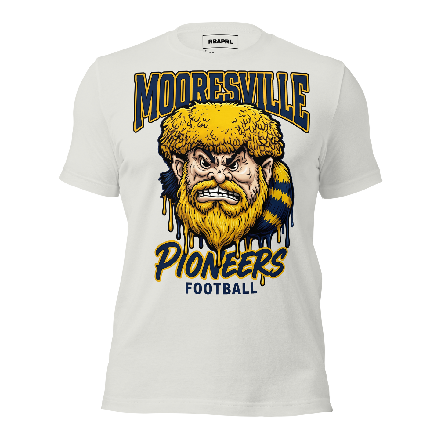 Mooresville Pioneers Football T-Shirt in Silver – Indiana Spirit Wear by Hometown Gameday Co.