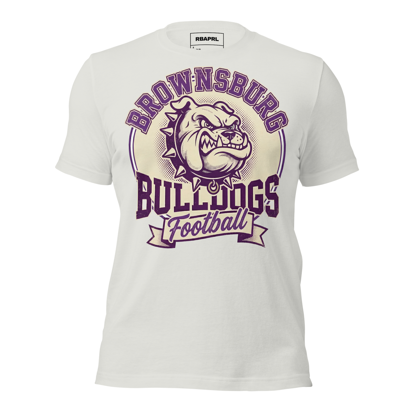 Brownsburg Bulldogs Football T-Shirt in Silver – Indiana Spirit Wear by Hometown Gameday Co.