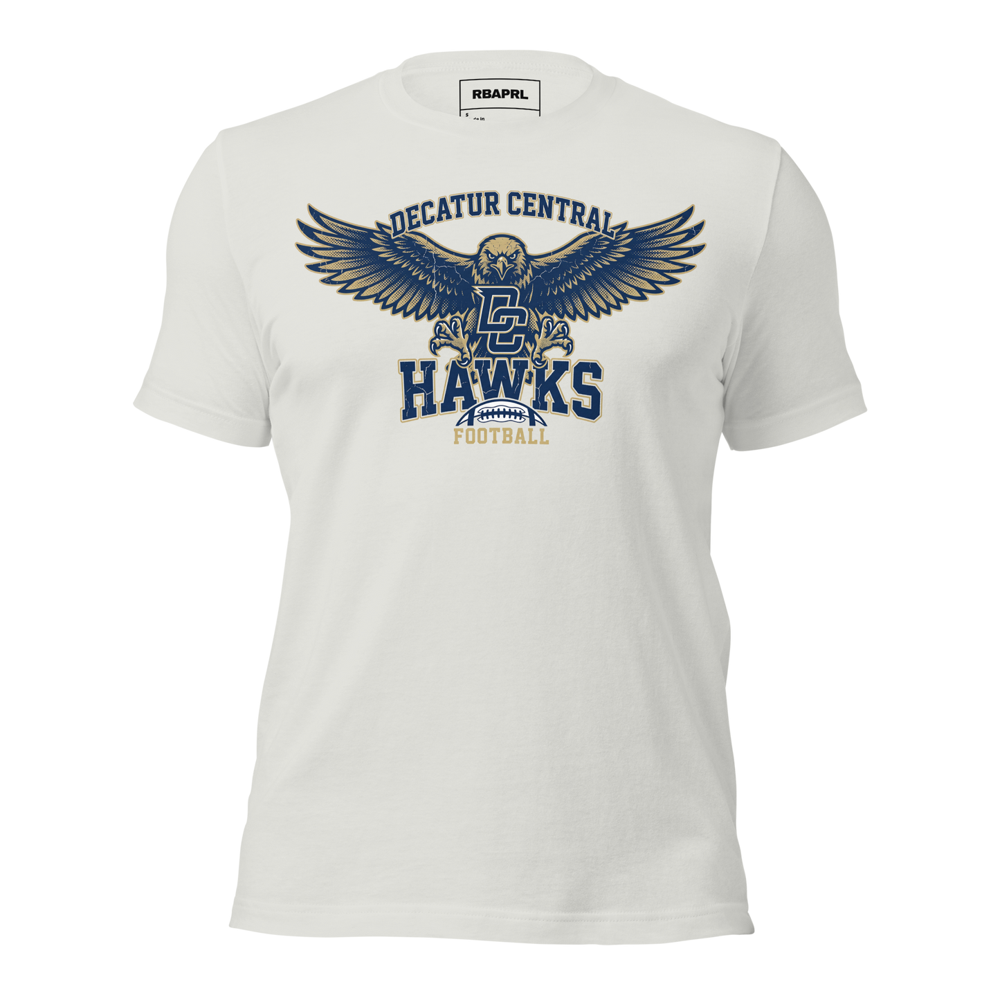 Decatur Central Hawks Football T-Shirt in Silver – Indiana Spirit Wear by Hometown Gameday Co.