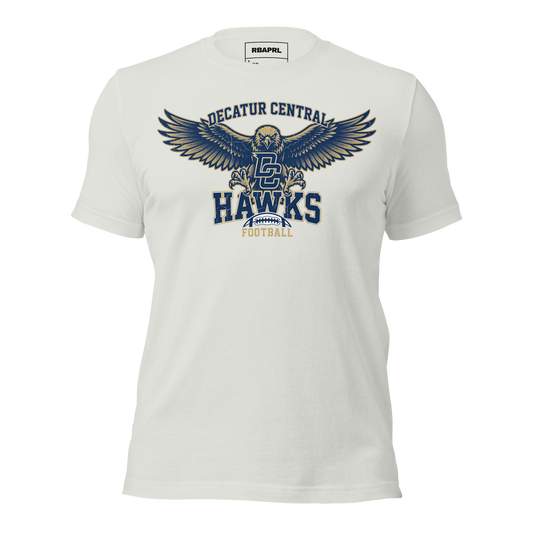 Decatur Central Hawks Football T-Shirt in Silver – Indiana Spirit Wear by Hometown Gameday Co.