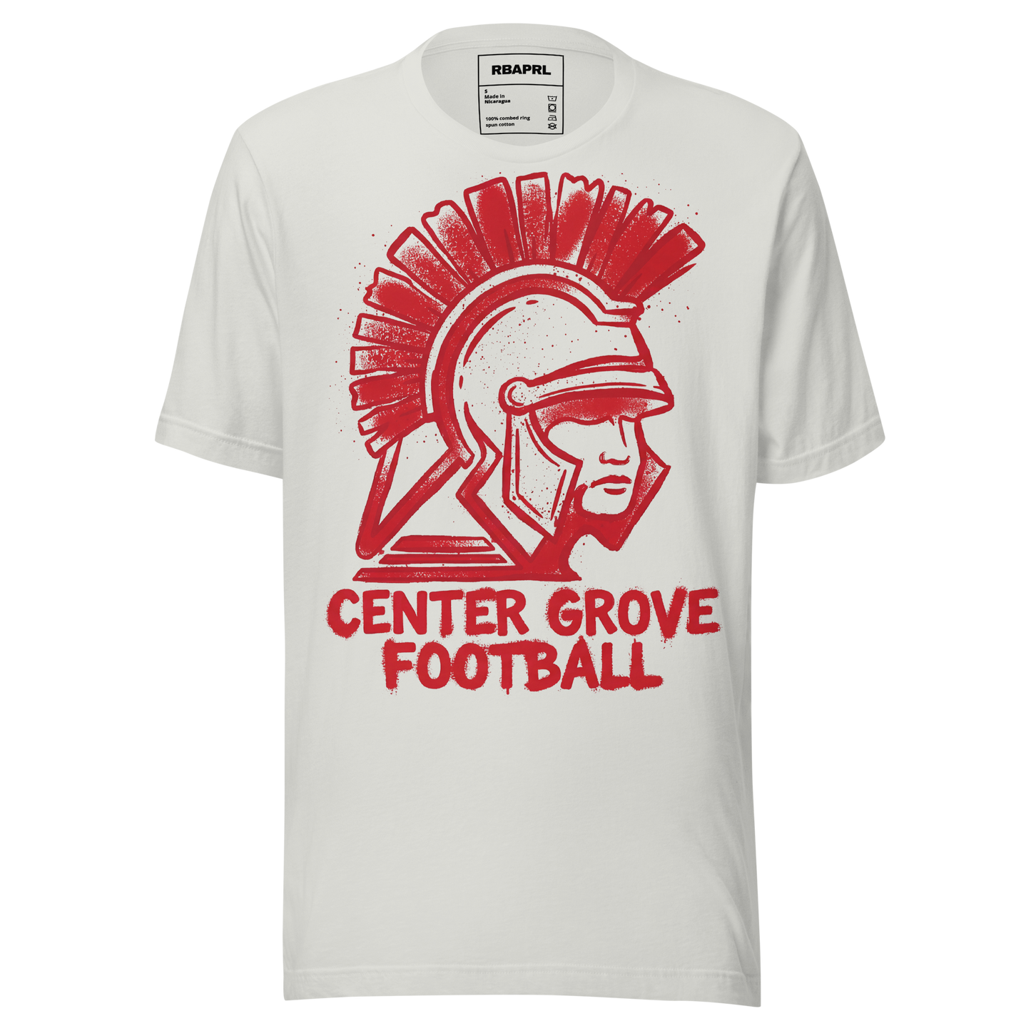 Center Grove Trojans Football T-Shirt in Silver – Indiana Spirit Wear by Hometown Gameday Co.