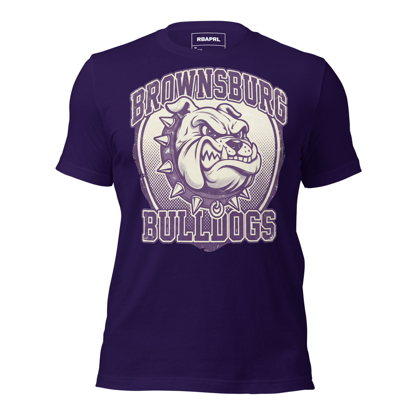Brownsburg Bulldogs Football T-Shirt in Team Purple – Indiana Spirit Wear by Hometown Gameday Co.