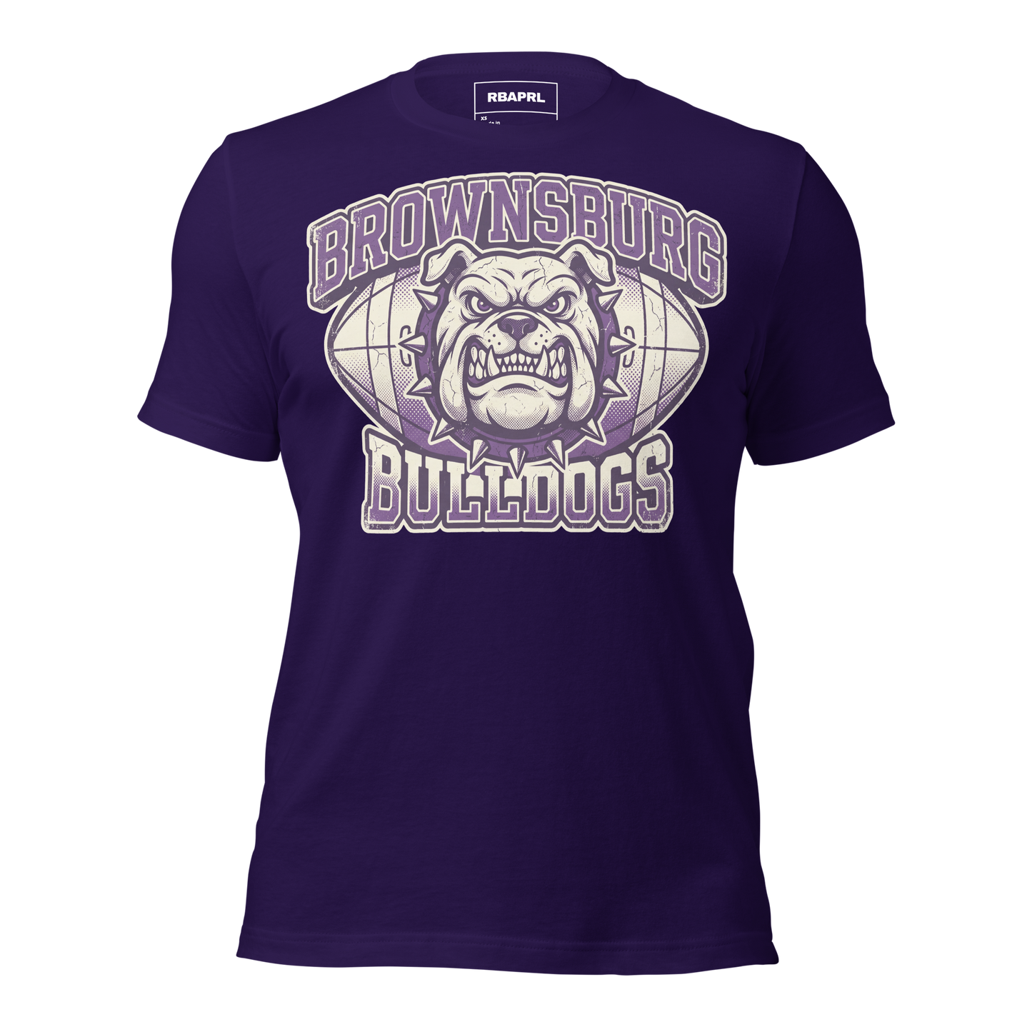 Brownsburg Bulldogs Football T-Shirt in Team Purple – Indiana Spirit Wear by Hometown Gameday Co.