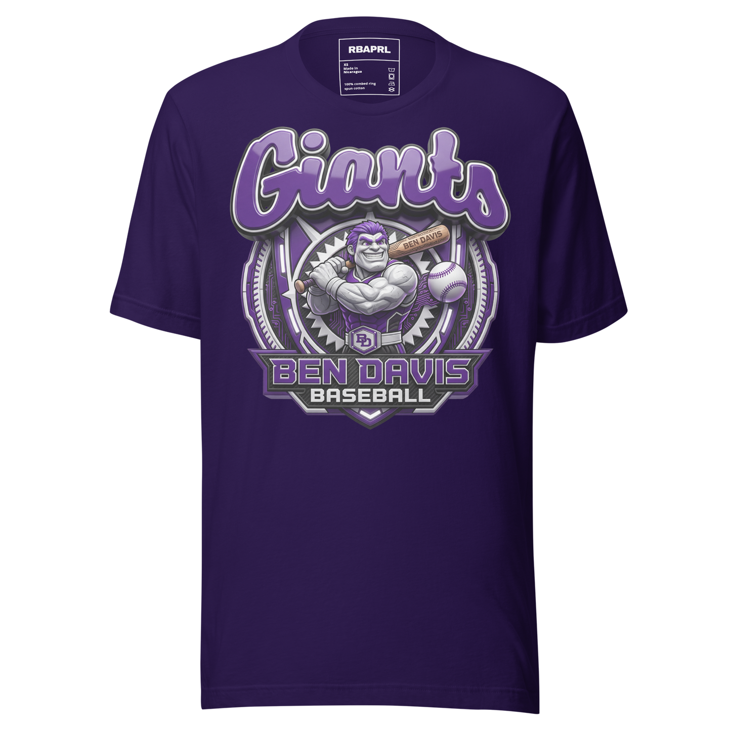 Ben Davis Giants Baseball T-Shirt in Team Purple – Indiana Spirit Wear by Hometown Gameday Co.