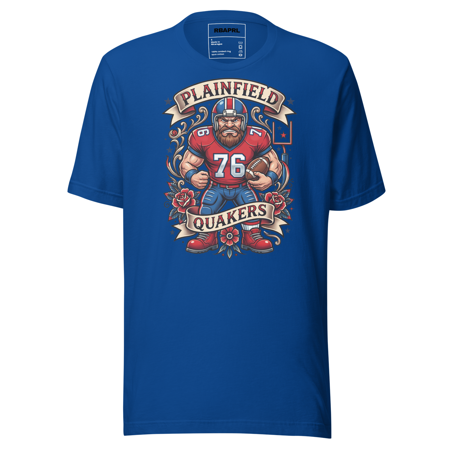 Plainfield Quakers Football T-Shirt in True Royal – Indiana Spirit Wear by Hometown Gameday Co.