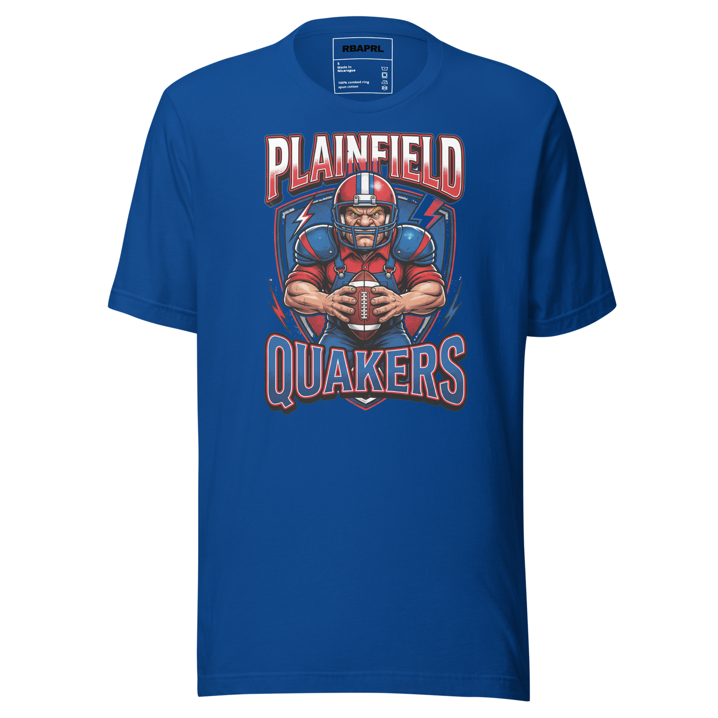 Plainfield Quakers Football T-Shirt in True Royal – Indiana Spirit Wear by Hometown Gameday Co.