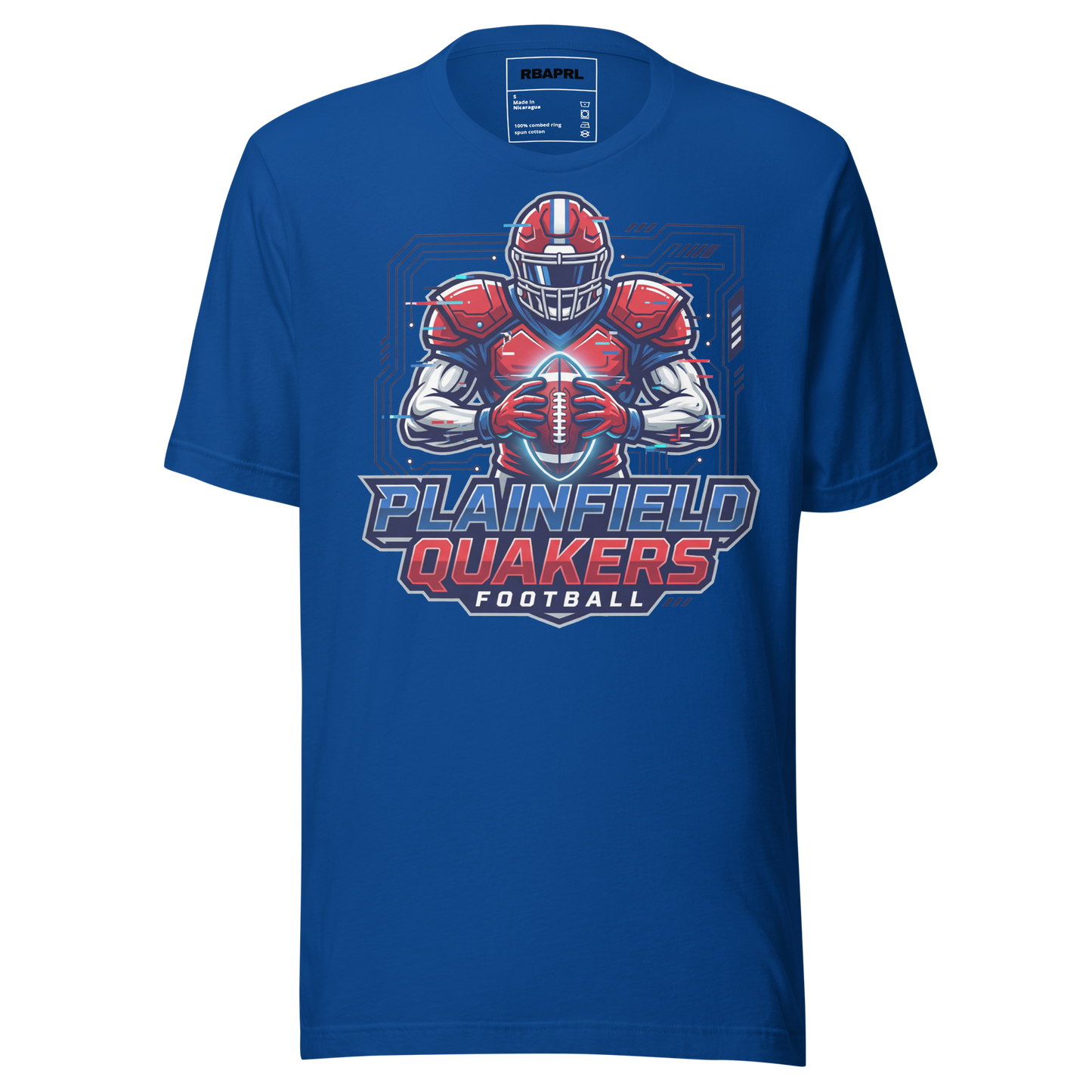 Plainfield Quakers Football T-Shirt in True Royal – Indiana Spirit Wear by Hometown Gameday Co.