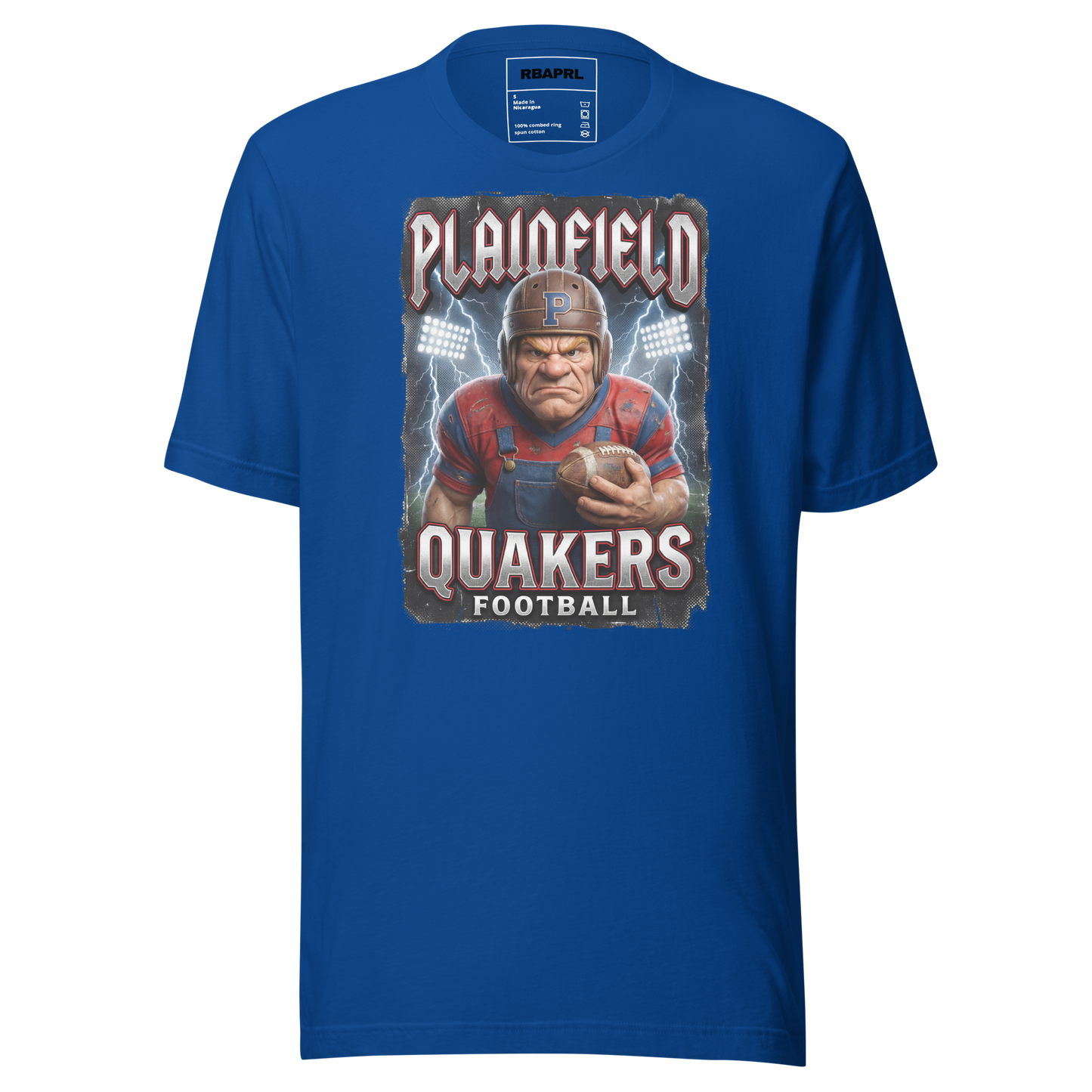 Plainfield Quakers Football T-Shirt in True Royal – Indiana Spirit Wear by Hometown Gameday Co.