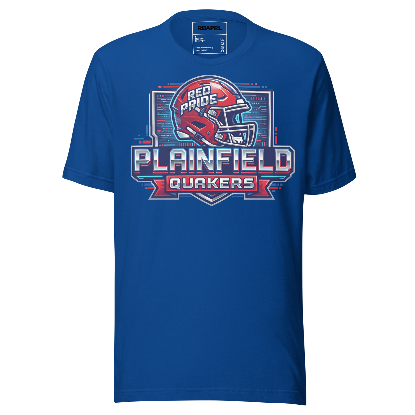 Plainfield Quakers Football T-Shirt in True Royal – Indiana Spirit Wear by Hometown Gameday Co.