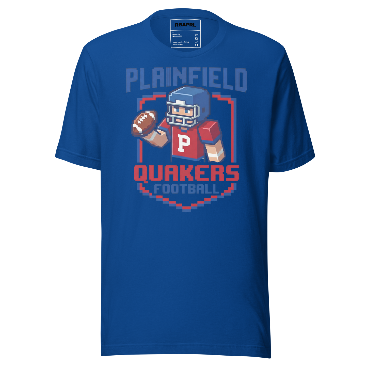 Plainfield Quakers Football T-Shirt in True Royal – Indiana Spirit Wear by Hometown Gameday Co.
