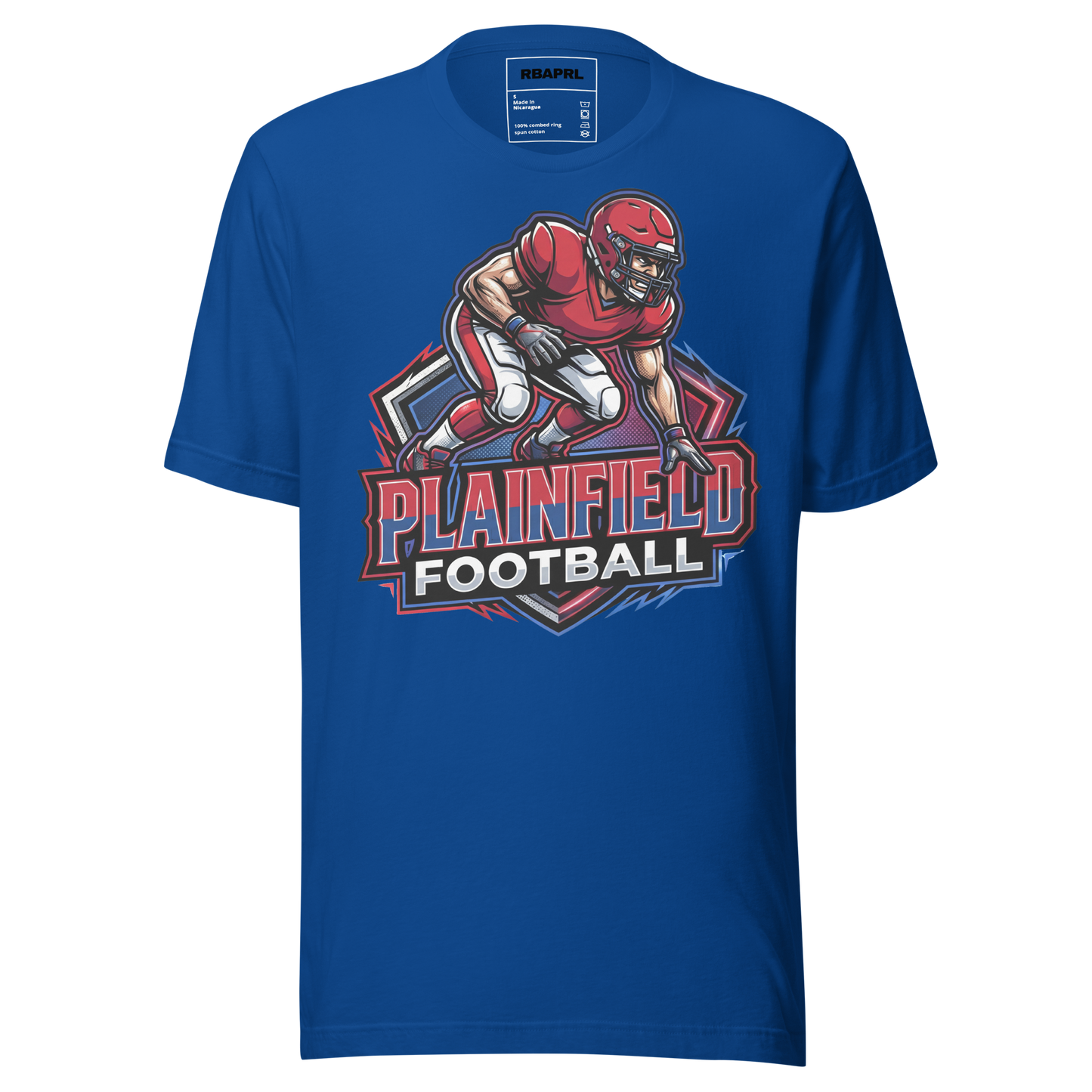 Plainfield Quakers Football T-Shirt in True Royal – Indiana Spirit Wear by Hometown Gameday Co.