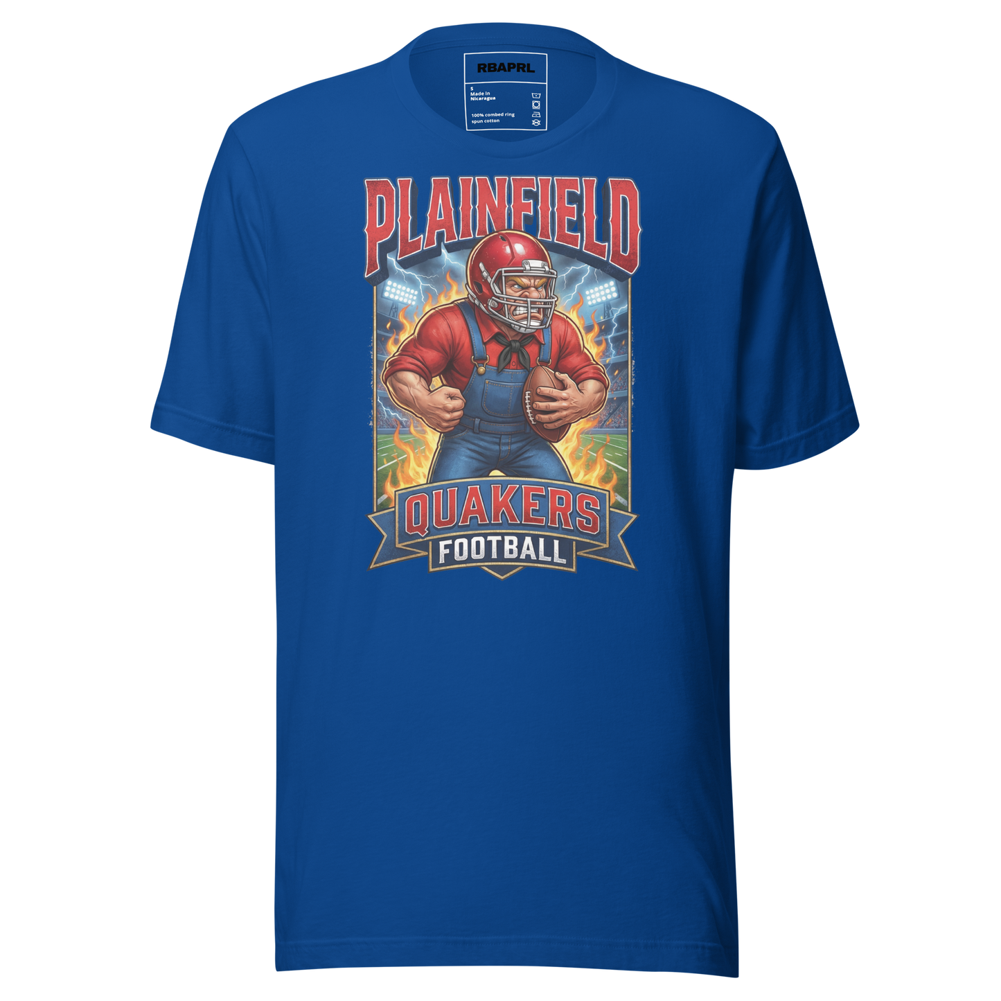 Plainfield Quakers Football T-Shirt in True Royal – Indiana Spirit Wear by Hometown Gameday Co.