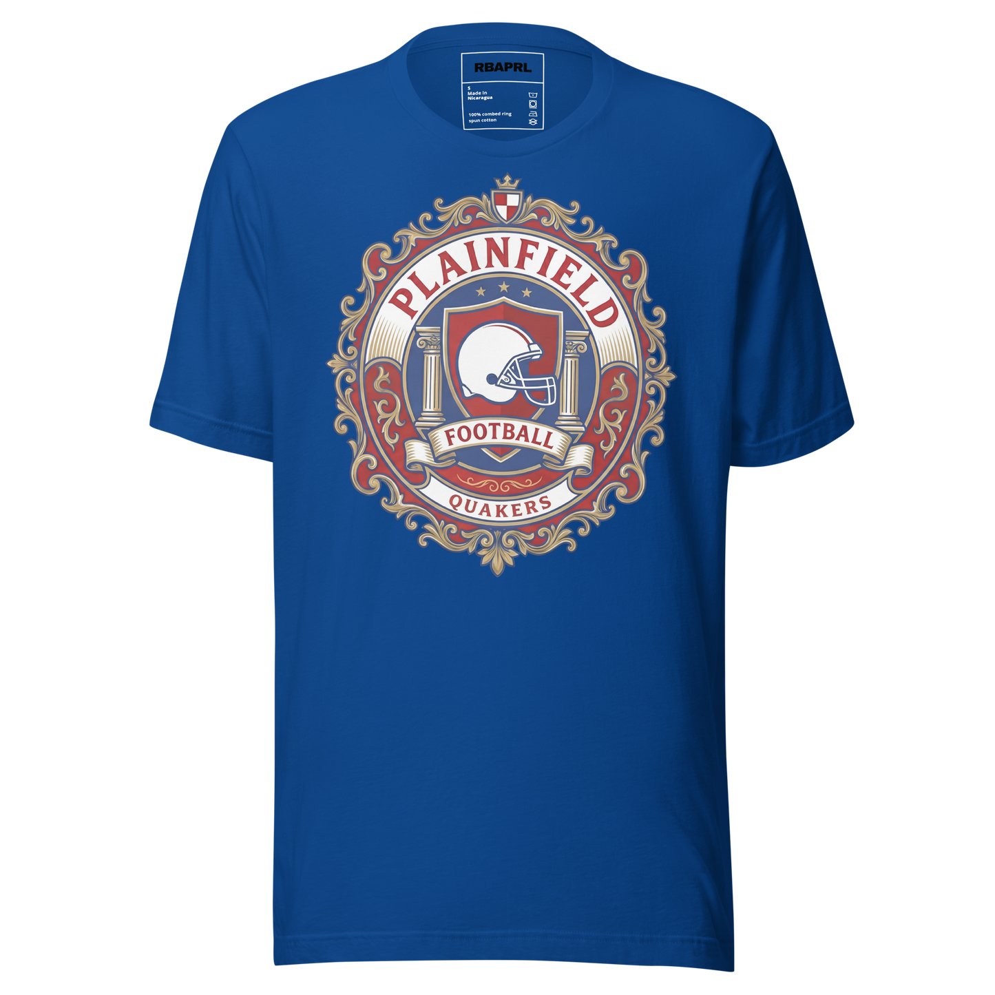 Plainfield Quakers Football T-Shirt in True Royal – Indiana Spirit Wear by Hometown Gameday Co.