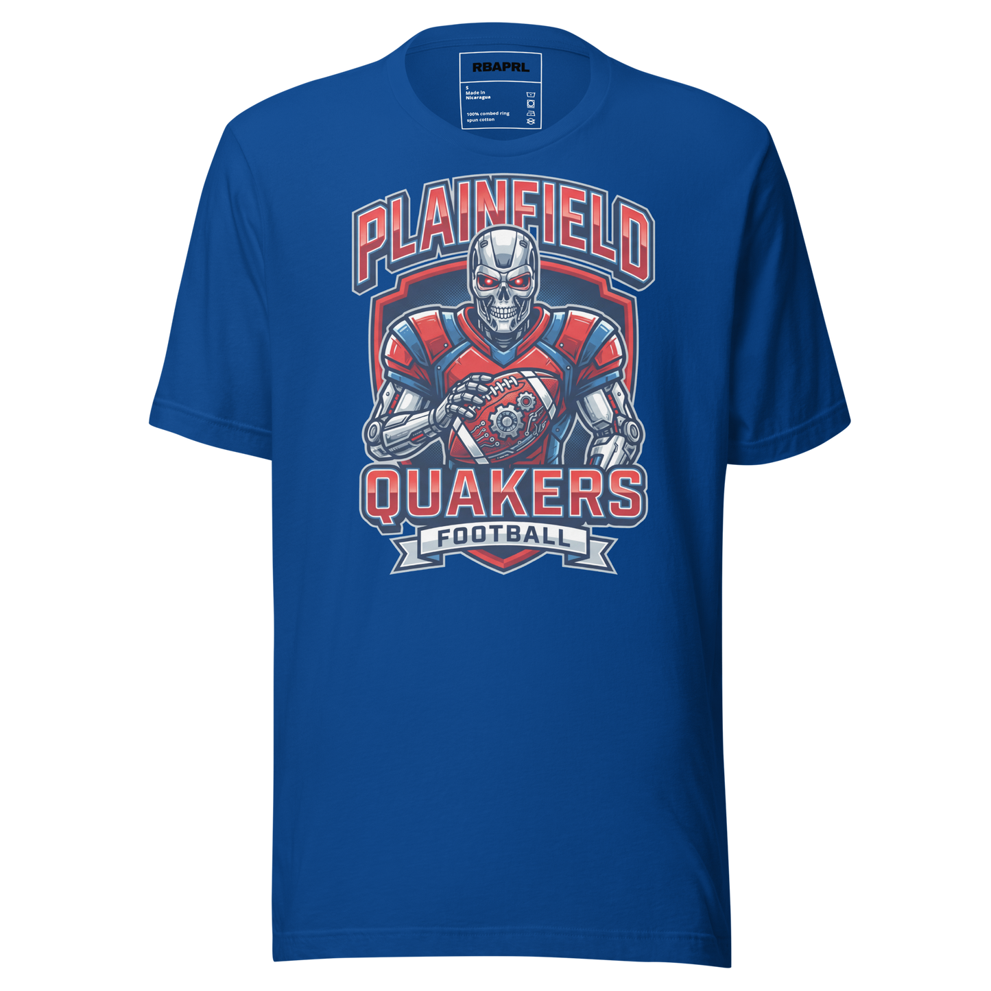 Plainfield Quakers Football T-Shirt in True Royal – Indiana Spirit Wear by Hometown Gameday Co.