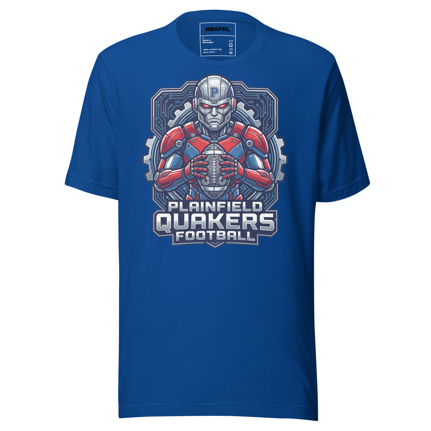 Plainfield Quakers Football T-Shirt in True Royal – Indiana Spirit Wear by Hometown Gameday Co.