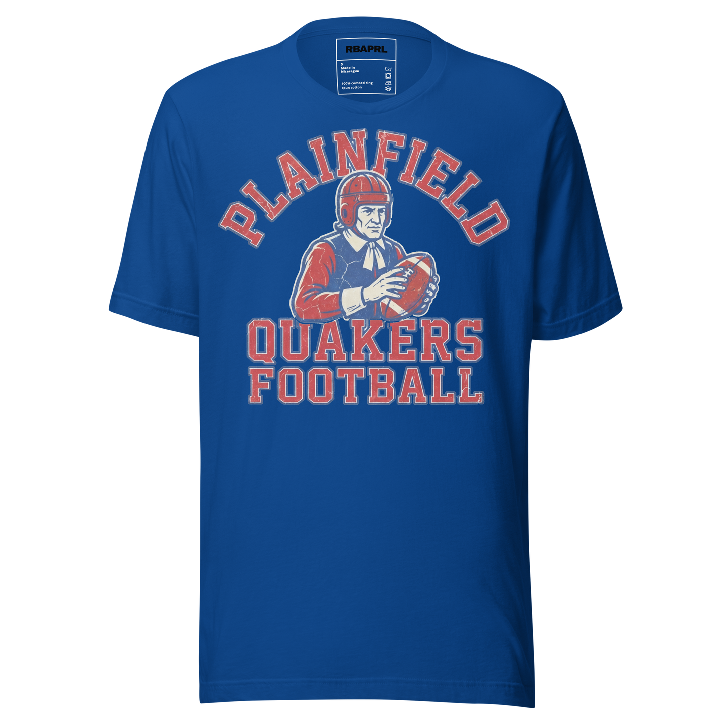 Plainfield Quakers Football T-Shirt in True Royal – Indiana Spirit Wear by Hometown Gameday Co.