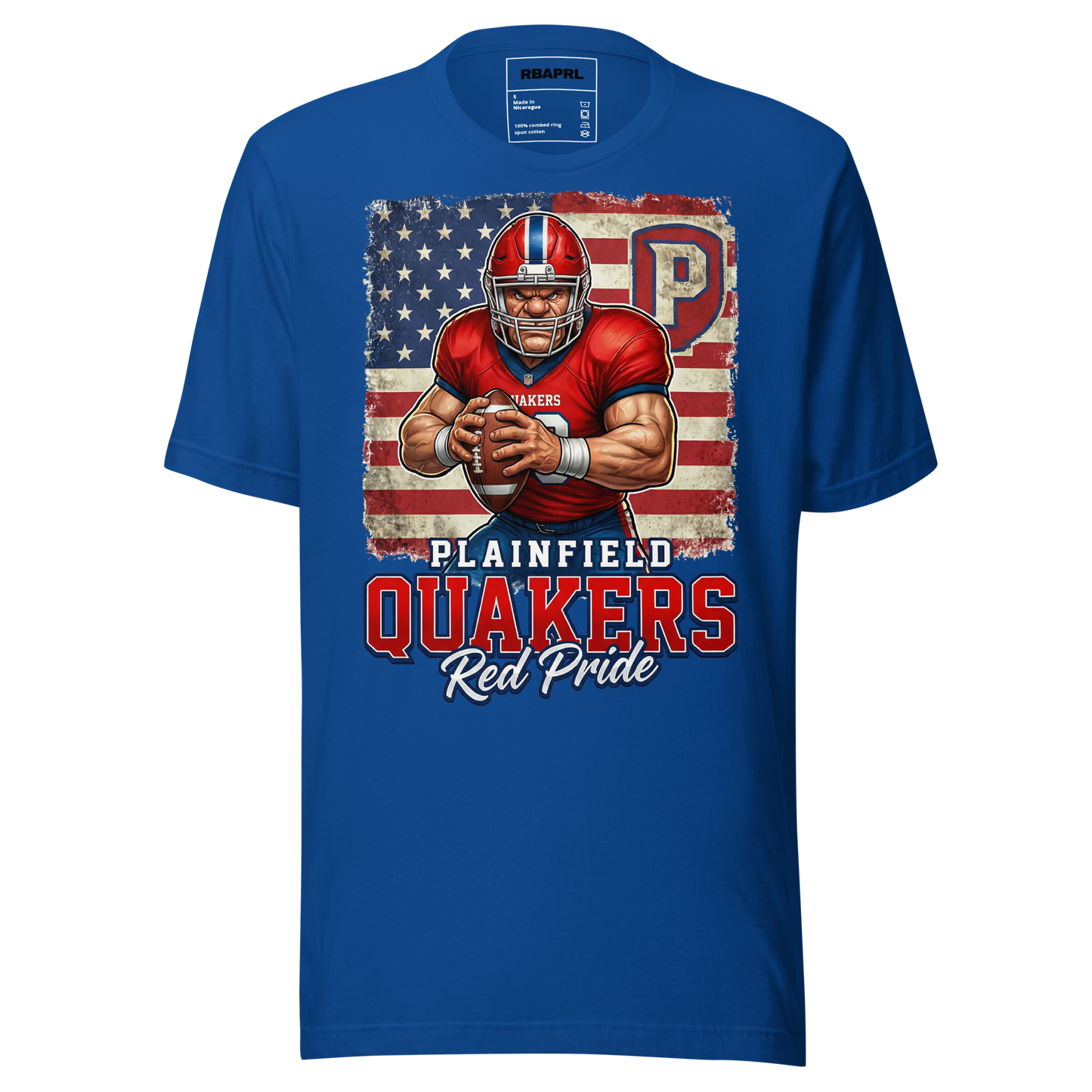 Plainfield Quakers Football T-Shirt in True Royal – Indiana Spirit Wear by Hometown Gameday Co.