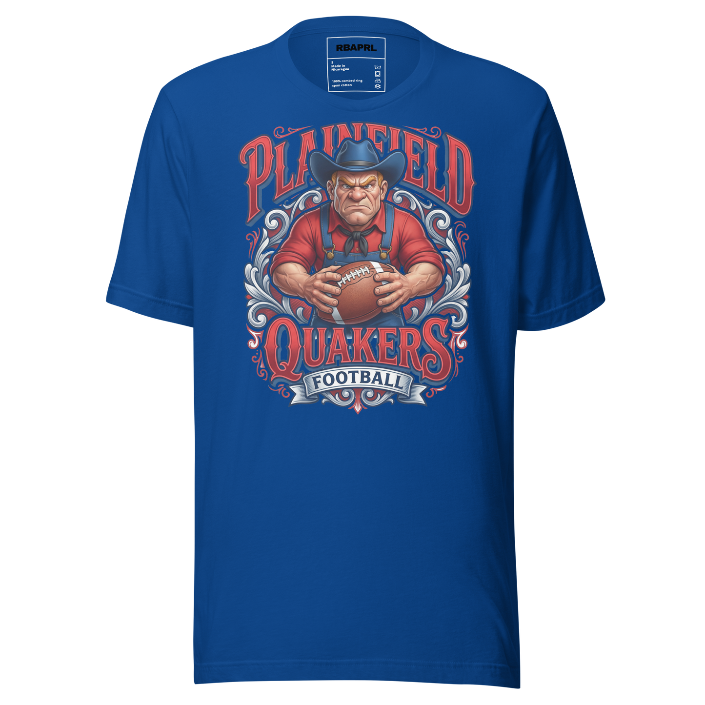 Plainfield Quakers Football T-Shirt in True Royal – Indiana Spirit Wear by Hometown Gameday Co.