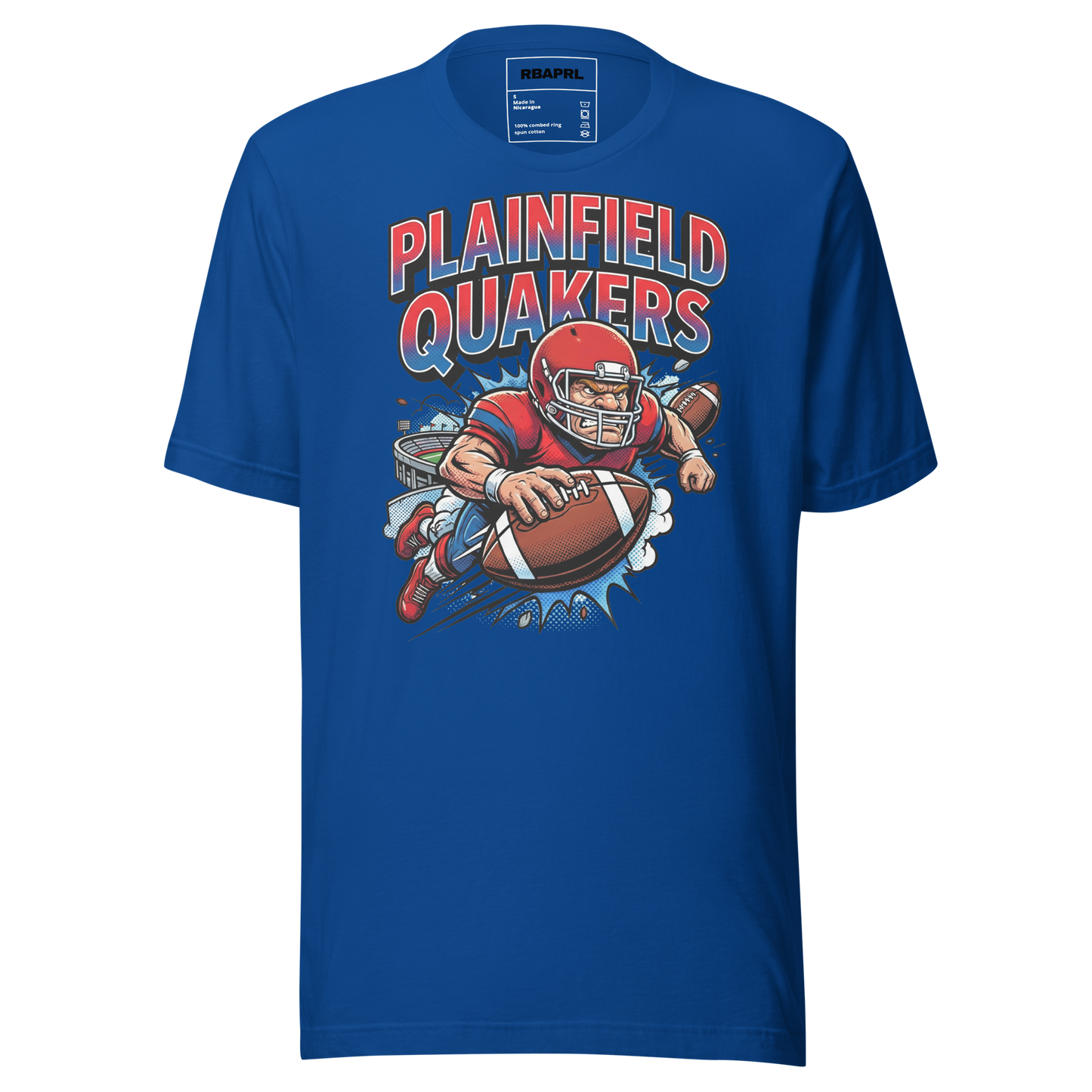 Plainfield Quakers Football T-Shirt in True Royal – Indiana Spirit Wear by Hometown Gameday Co.