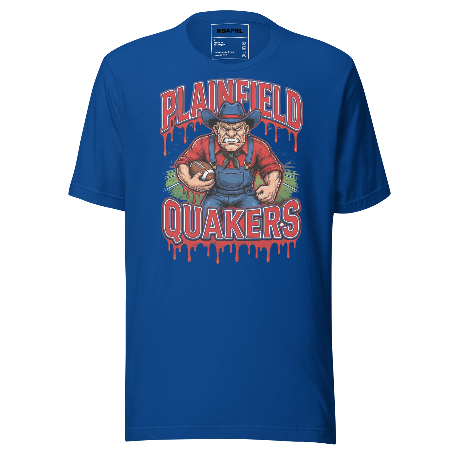 Plainfield Quakers Football T-Shirt in True Royal – Indiana Spirit Wear by Hometown Gameday Co.
