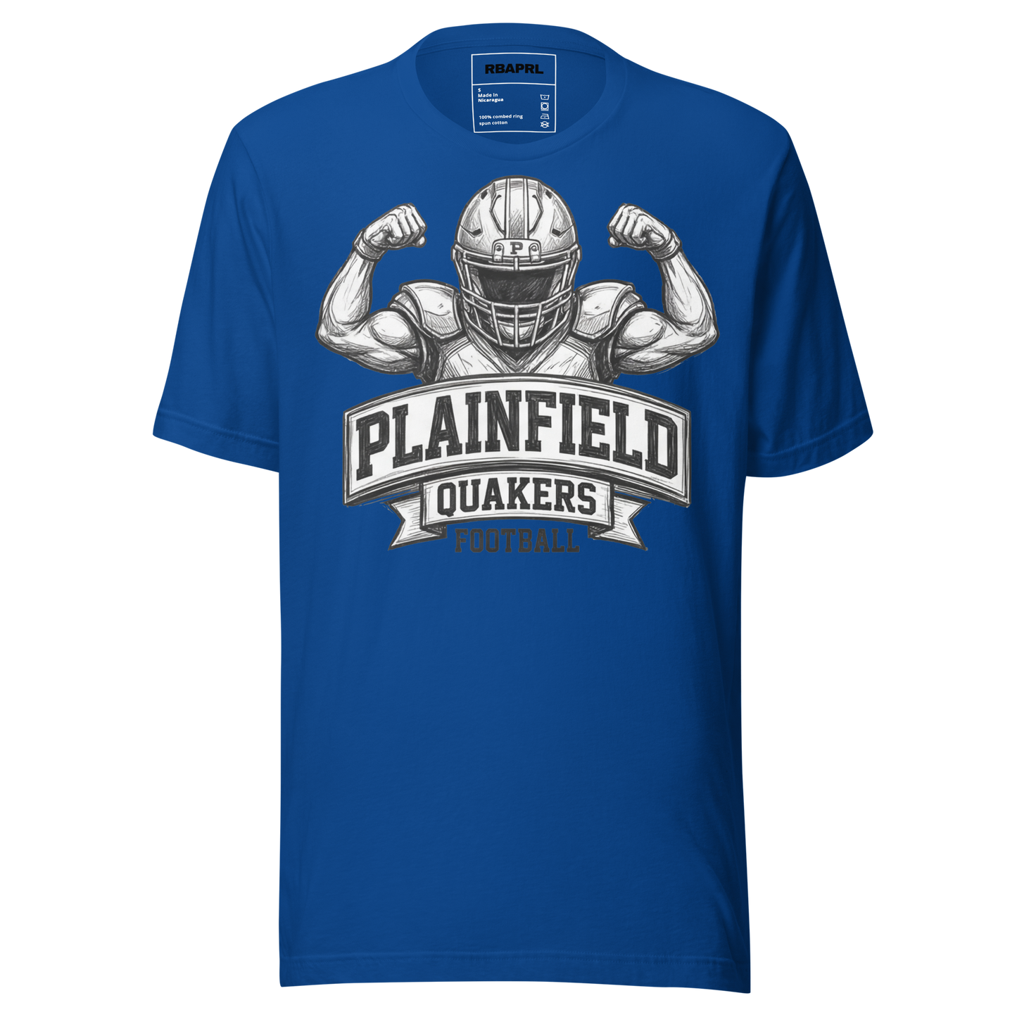Plainfield Quakers Football T-Shirt in True Royal – Indiana Spirit Wear by Hometown Gameday Co.