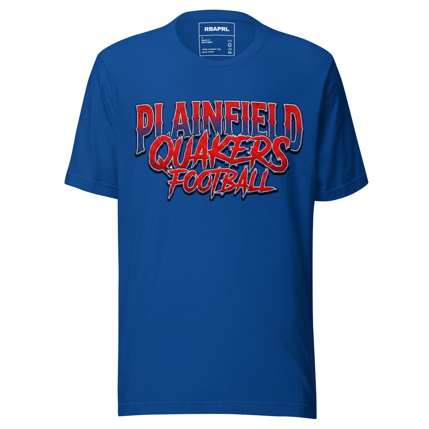 Plainfield Quakers Football T-Shirt in True Royal – Indiana Spirit Wear by Hometown Gameday Co.