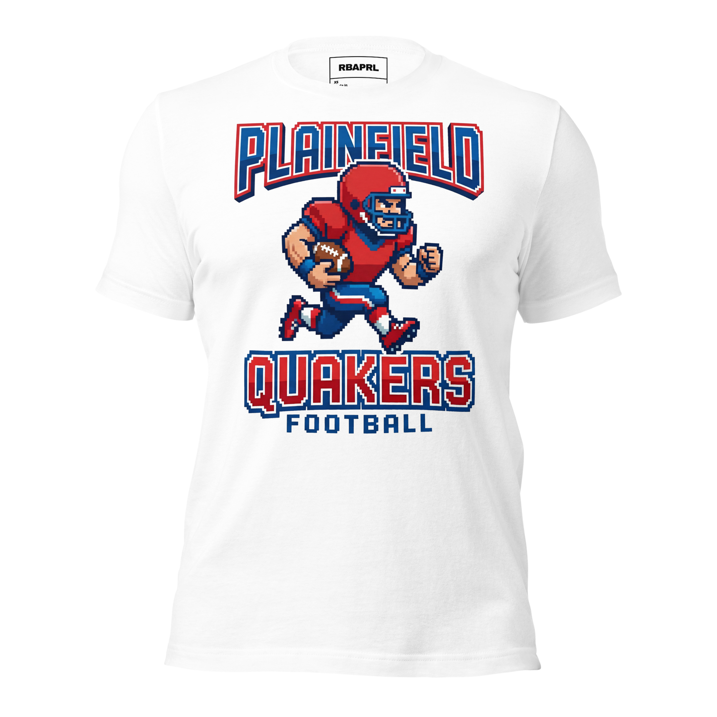 Plainfield Quakers Football T-Shirt in White – Indiana Spirit Wear by Hometown Gameday Co.