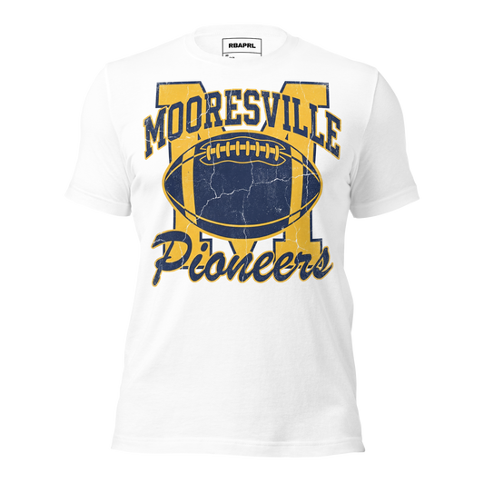 Mooresville Pioneers Football T-Shirt in White – Indiana Spirit Wear by Hometown Gameday Co.