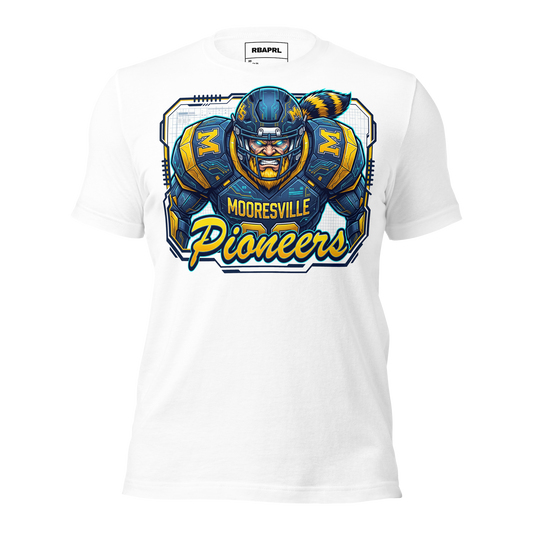Mooresville Pioneers Football T-Shirt in White – Indiana Spirit Wear by Hometown Gameday Co.