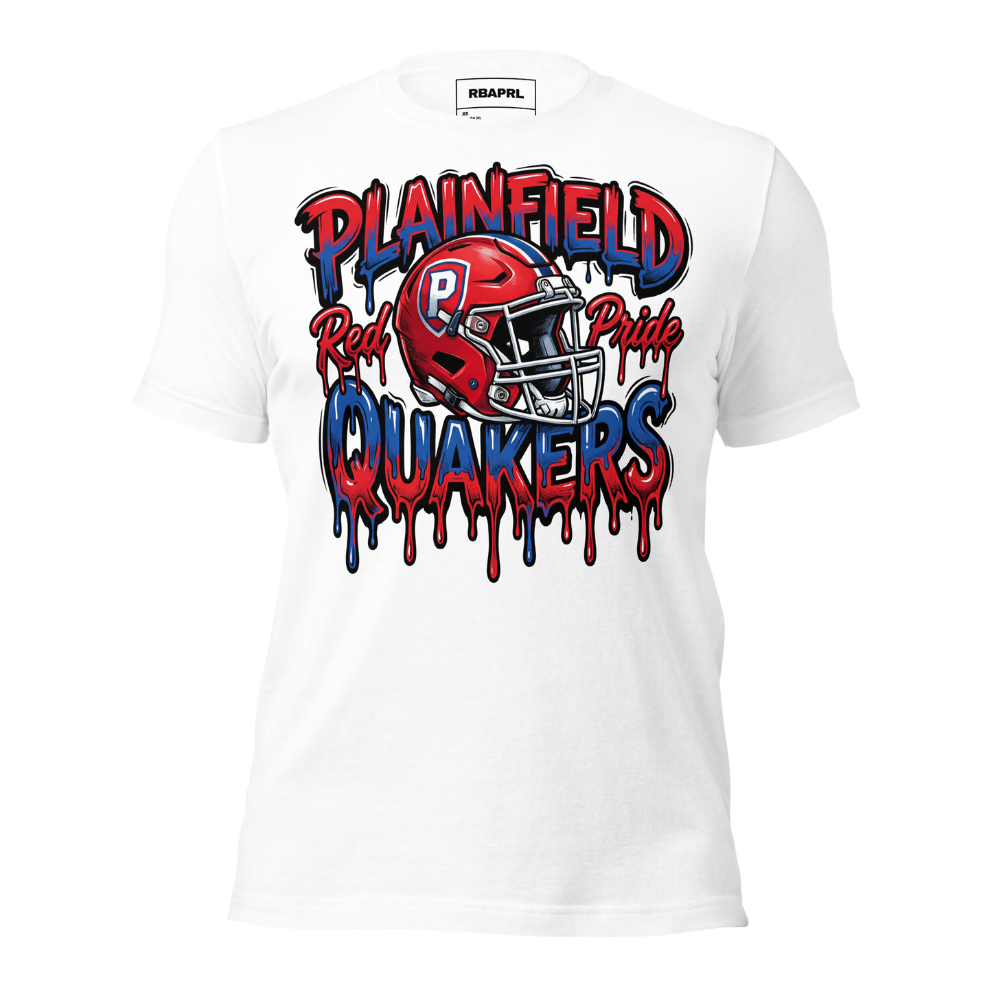 Plainfield Quakers Football T-Shirt in White – Indiana Spirit Wear by Hometown Gameday Co.