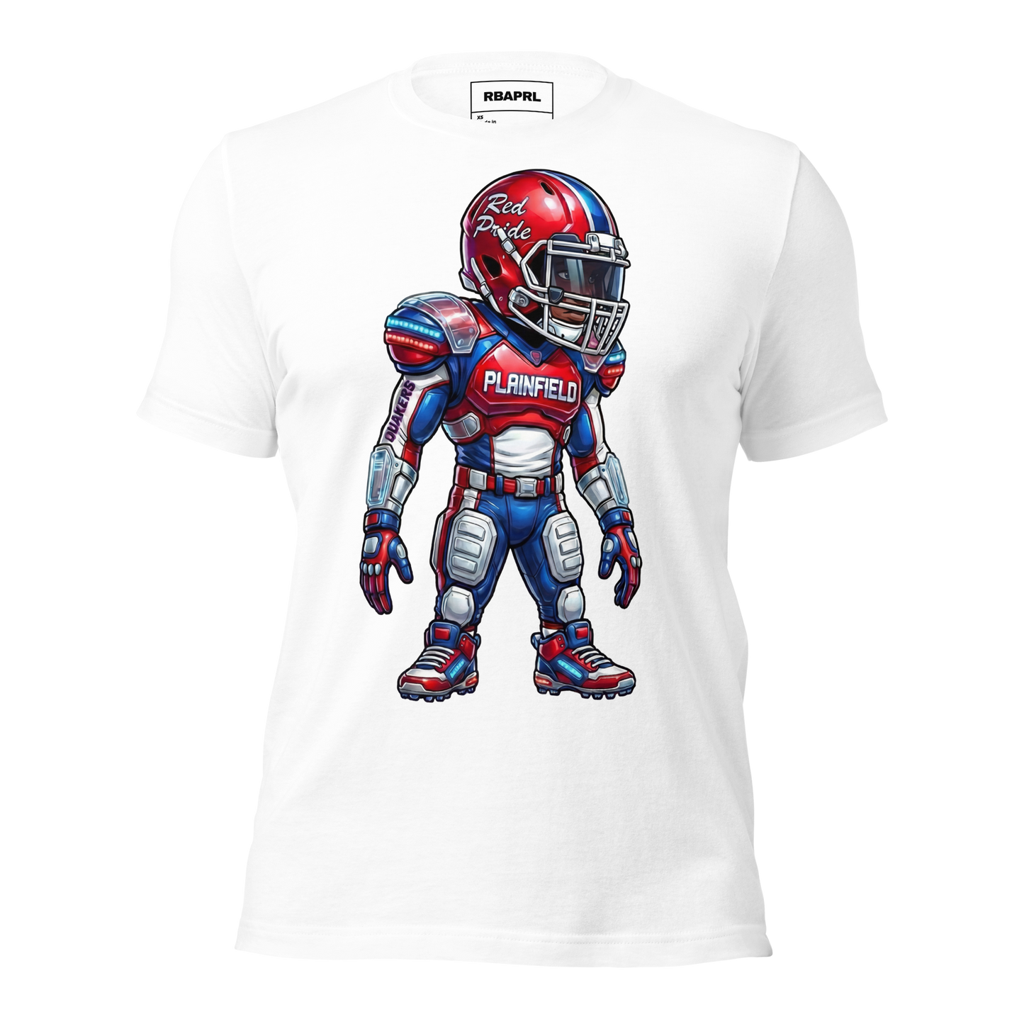 Plainfield Quakers Football T-Shirt in White – Indiana Spirit Wear by Hometown Gameday Co.