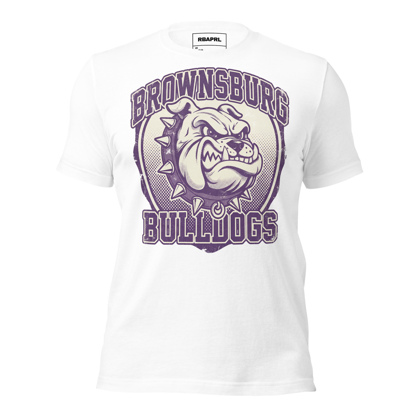 Brownsburg Bulldogs Football T-Shirt in White – Indiana Spirit Wear by Hometown Gameday Co.