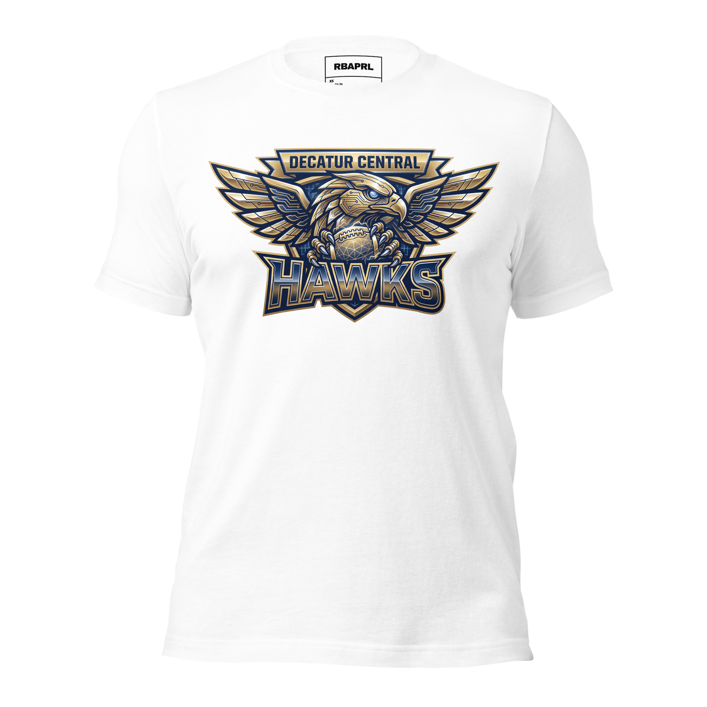 Decatur Central Hawks Football T-Shirt in White – Indiana Spirit Wear by Hometown Gameday Co.