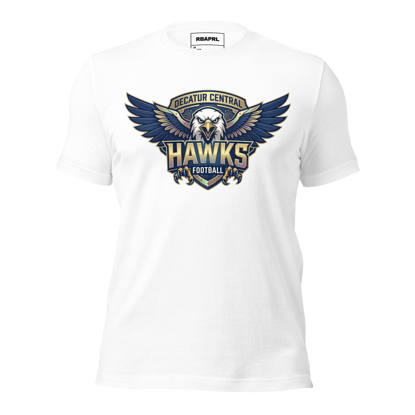 Decatur Central Hawks Football T-Shirt in White – Indiana Spirit Wear by Hometown Gameday Co.