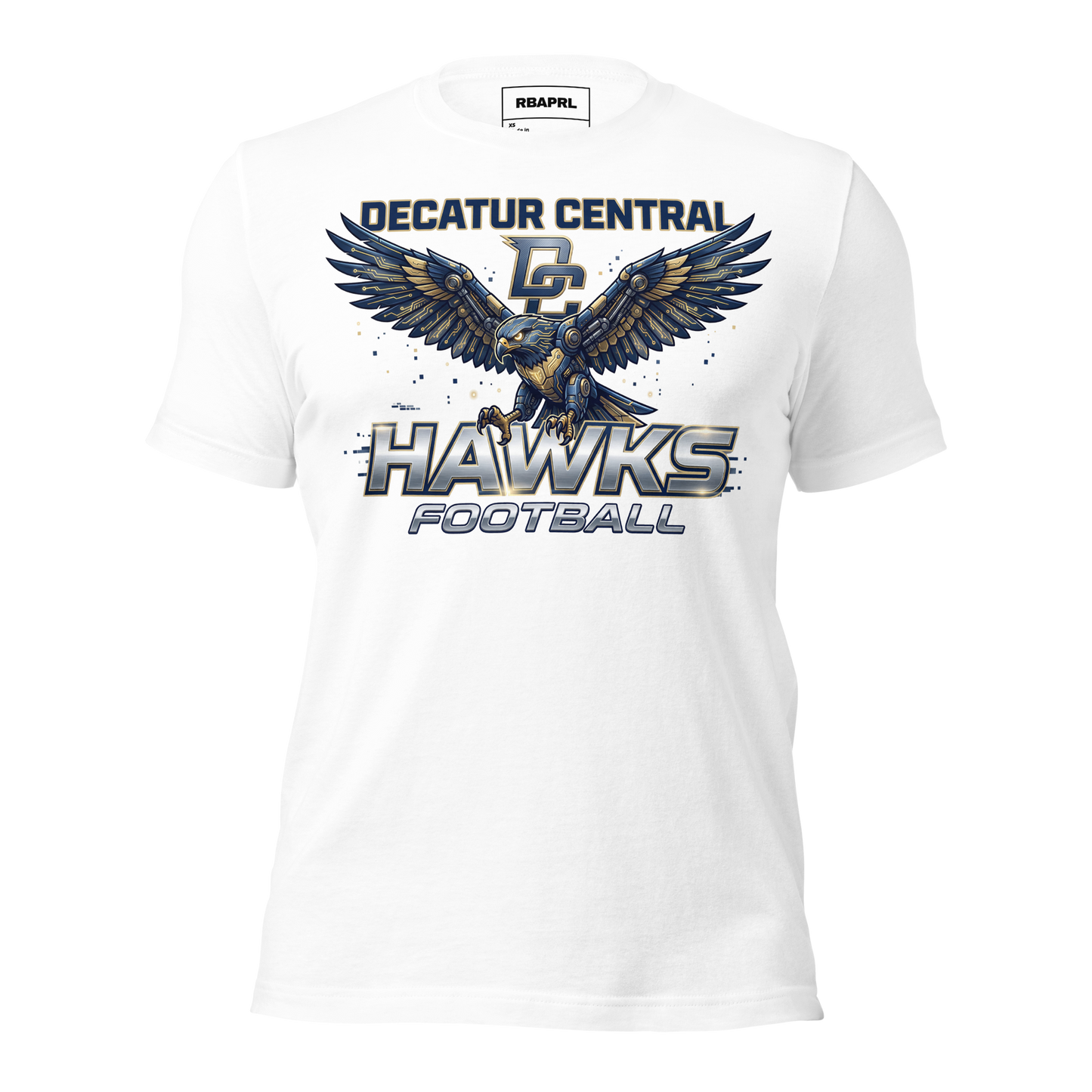 Decatur Central Hawks Football T-Shirt in White – Indiana Spirit Wear by Hometown Gameday Co.