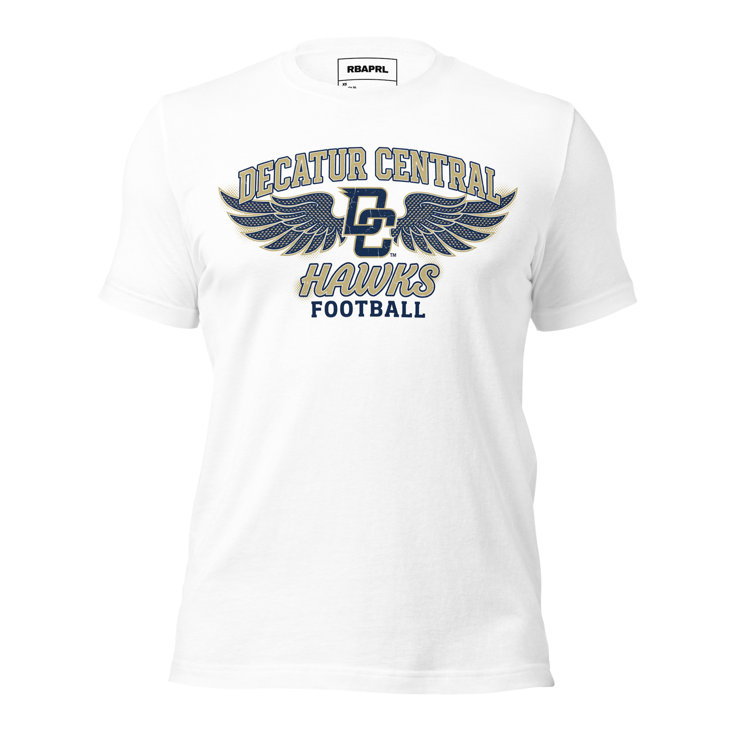 Decatur Central Hawks Football T-Shirt in White – Indiana Spirit Wear by Hometown Gameday Co.