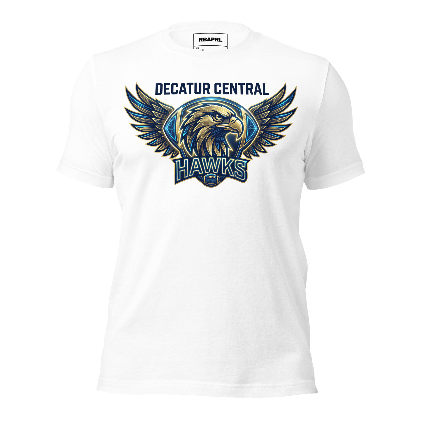 Decatur Central Hawks Football T-Shirt in White – Indiana Spirit Wear by Hometown Gameday Co.