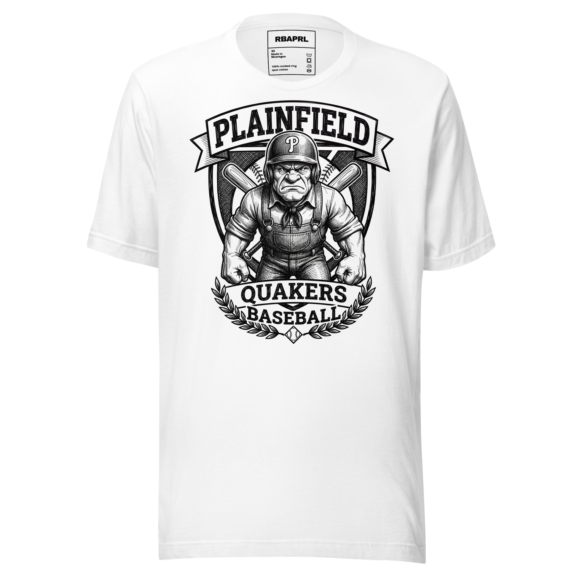 Plainfield Quakers Baseball T-Shirt in White – Indiana Spirit Wear by Hometown Gameday Co.