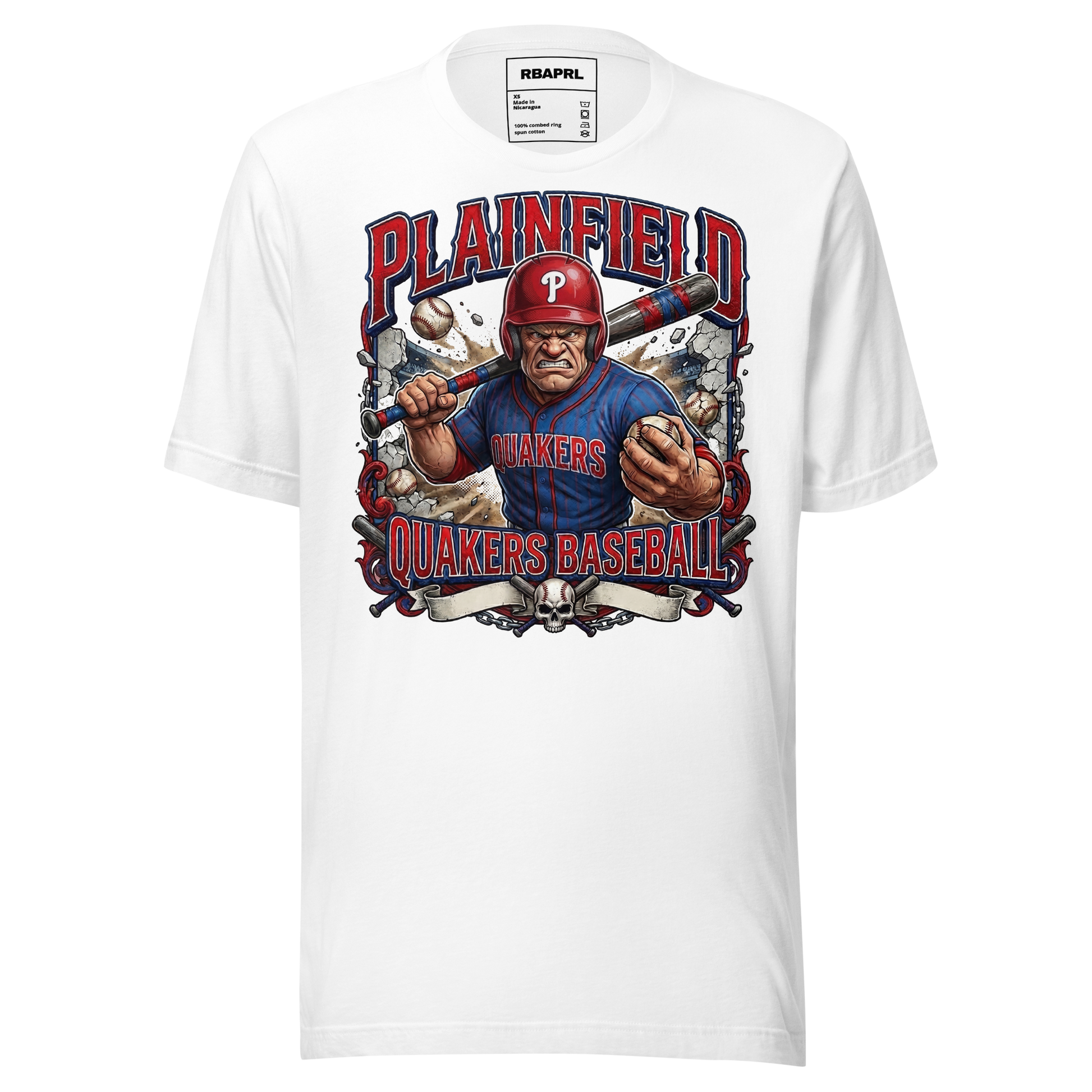 Plainfield Quakers Baseball T-Shirt in White – Indiana Spirit Wear by Hometown Gameday Co.