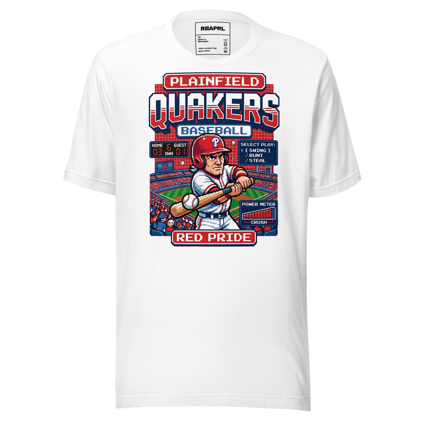 Plainfield Quakers Baseball T-Shirt in White – Indiana Spirit Wear by Hometown Gameday Co.
